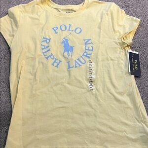 Polo by Ralph Lauren Beige Shirt with Light Blue Logo